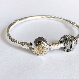 Pandora Signature 2Tone Bracelet & Royal Charm